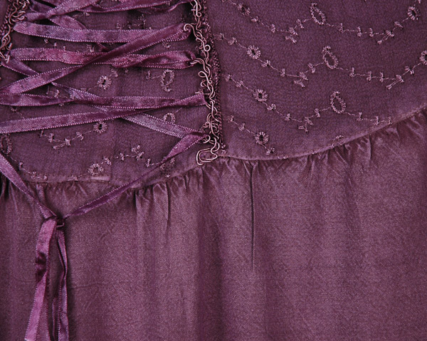 Lilac Rodeo Lace Up Handkerchief Hem Skirt Midi Length