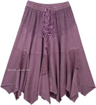 Medieval Scottish Skirt Lavender Midi Length Handkerchief Hem [6431]