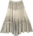 Silver Medieval Renaissance Skirt with Embroidery [6433]