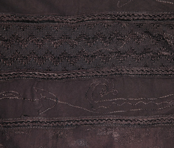Black Embroidered Western Style Midi Length Skirt