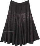 Free Flowing Rayon Medieval Style Black Skirt [6434]