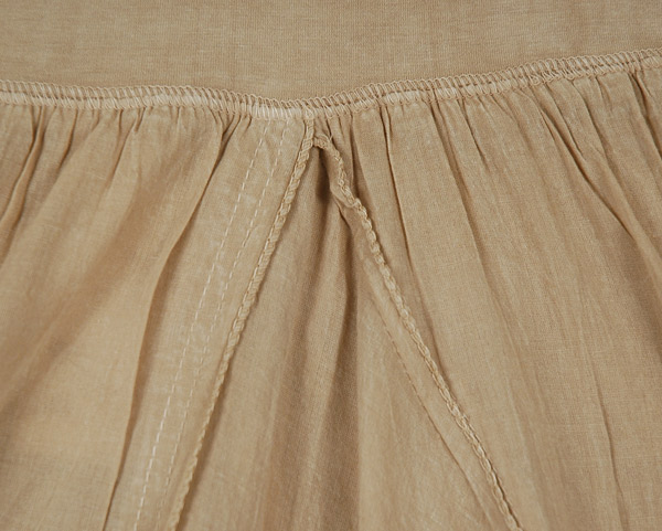 Beige Bohemian Cotton Ankle Length Skirt with Yoga Waist