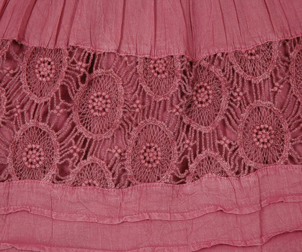 Thulian Pink Rose Foldover Waist Long Skirt