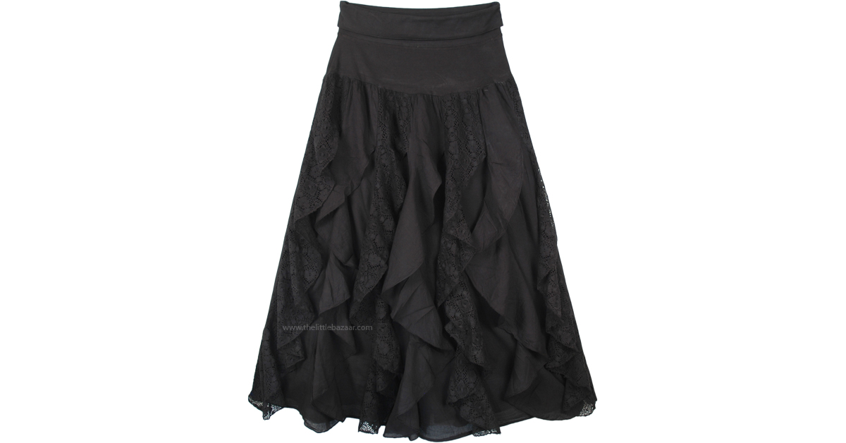 Black ruffle hotsell skirt yoga