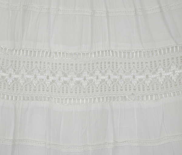 Dreamy White Flexible Yoga Waist Maxi Long Cotton Skirt