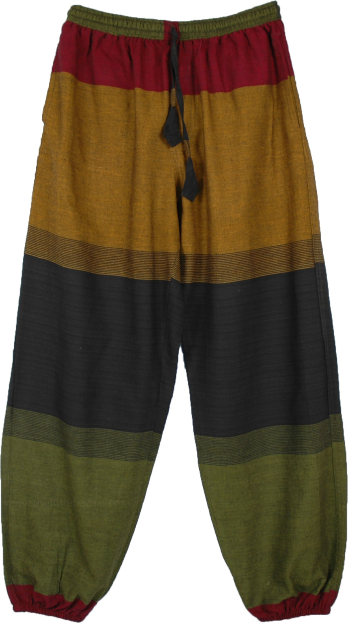 Equatorial Cotton Yoga Pants with Elastic Bottom