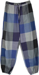 Egyptian Blue Harem Pants with Black and Grey Accents [6487]
