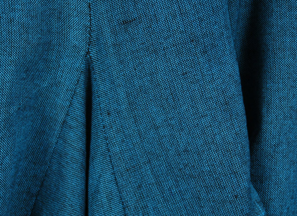 Teal Bohemian Cotton Hanky Hem Skirt in Triangular Frills