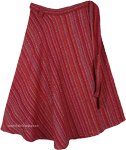 All Weather Woven Wrap Around Skirt in Knee Length in Thick Cotton [6502]