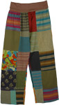 Happy Hippie Mixed Patchwork Cotton Yoga Waist Pants