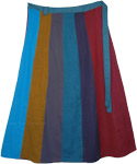 Colorful Fiesta Vertical Patchwork in Plus Size Wrap Skirt [6521]