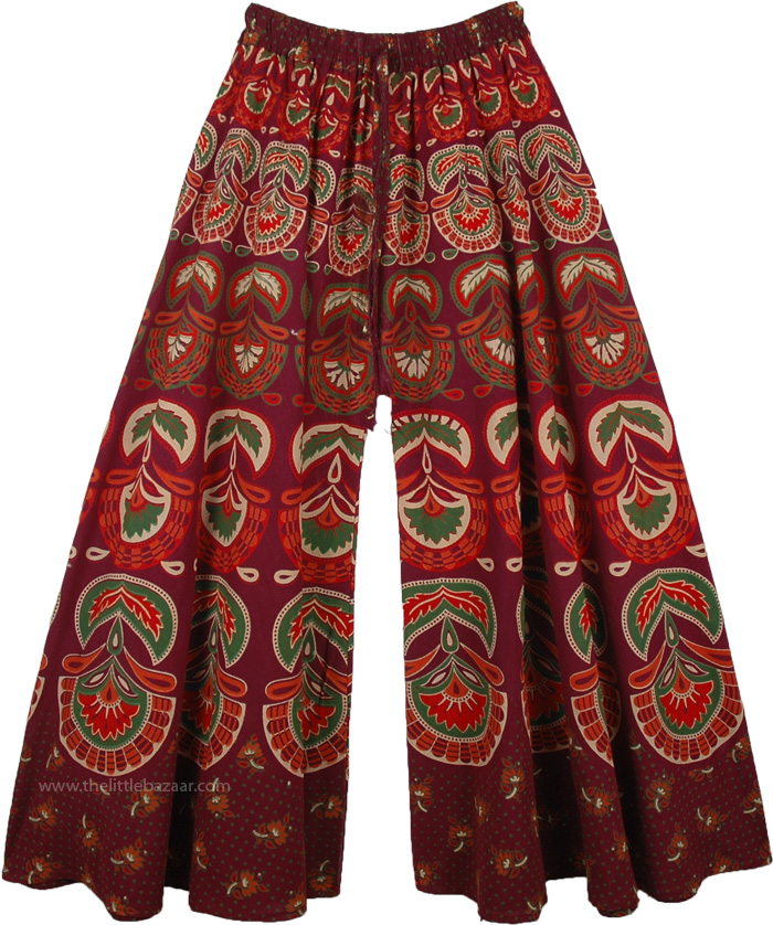 Persian Plum Wide Leg Full Flare Cotton Elephants Pants for Women ...