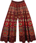 Persian Plum Wide Leg Full Flare Cotton Elephants Pants for Women