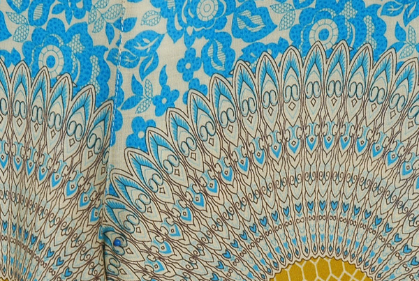 Turquoise Floral Mandala Printed Side Cut Palazzo Pants