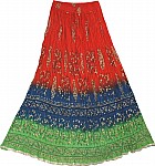 Tie Dye Long Summer Skirt  