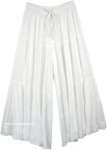 Wide Leg Pants in Solid White Palazzo Pants [6694]
