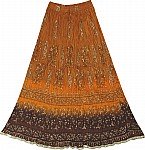 Arabian Princess Brown Golden Ethnic Long Skirt