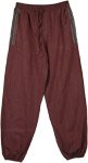 Brown Cotton Fun Harem Pants with Closed Ankles
