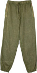 Khaki Green Jogger Style Womens Pants with Pockets