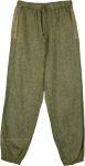 Tender Green Unisex Striped Hippie Pants in Cotton