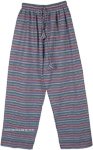 Purple Striped Cotton Harem Pants with Pockets