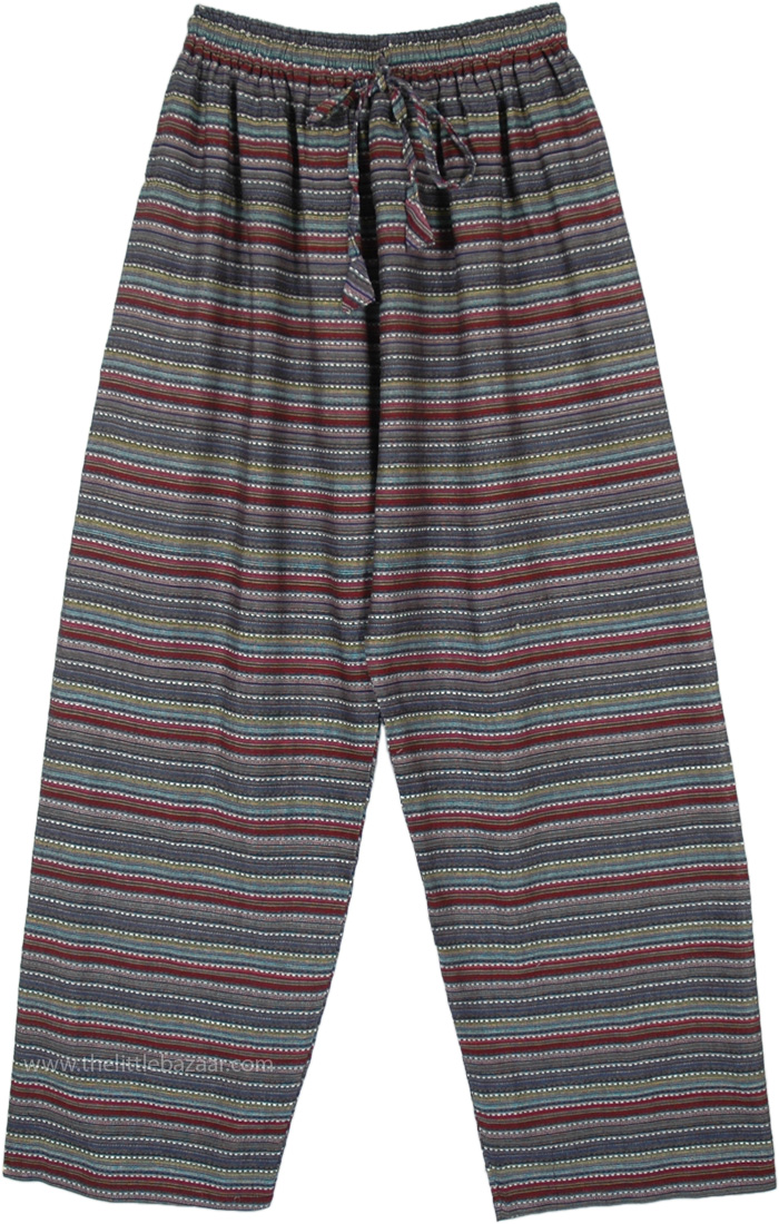 Grey Toned Multicolored Unisex Boho Pajama Pants