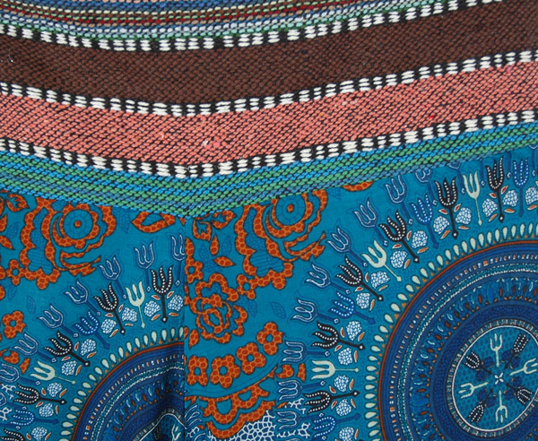 Teal Mandala Magic Wide Leg Boho Festival Pants for Women