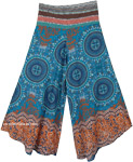 Rayon Wide Leg Pants for Women In Mystic Mandala Print and Woven Waist [6742]
