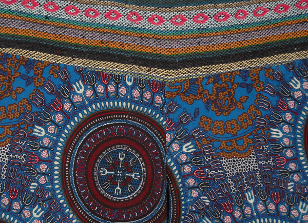 Royal Blue Mandala Capri Pants with Woven Waistband