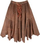 Medieval Mid Length Skirt Corset Style Waist Handkerchief Hem [6751]