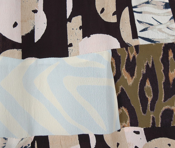 Snowy Forest Mixed Print Boho Patchwork Skirt