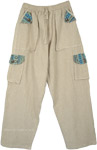 Everyday Beige Woven Cotton Pants with Pockets