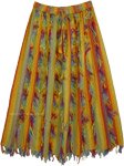 Multicolored Gypsy Long Skirt with Fringed Patchwork and Embroidery [6858]