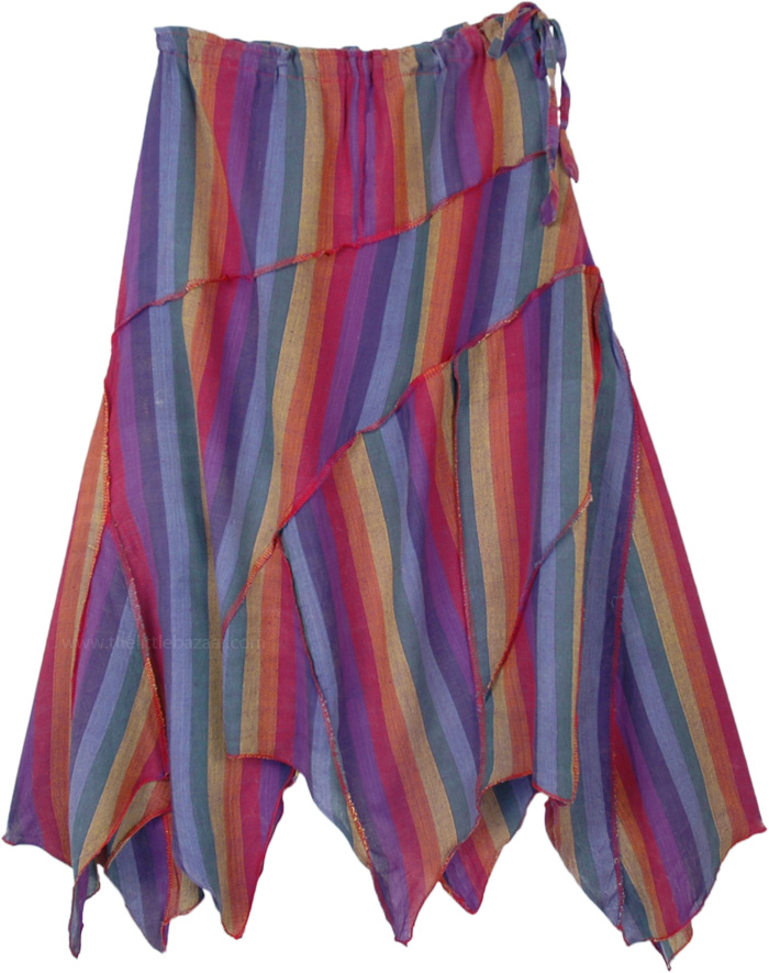 Vibgyor Carnival Asymmetrical Patchwork Pixie Skirt