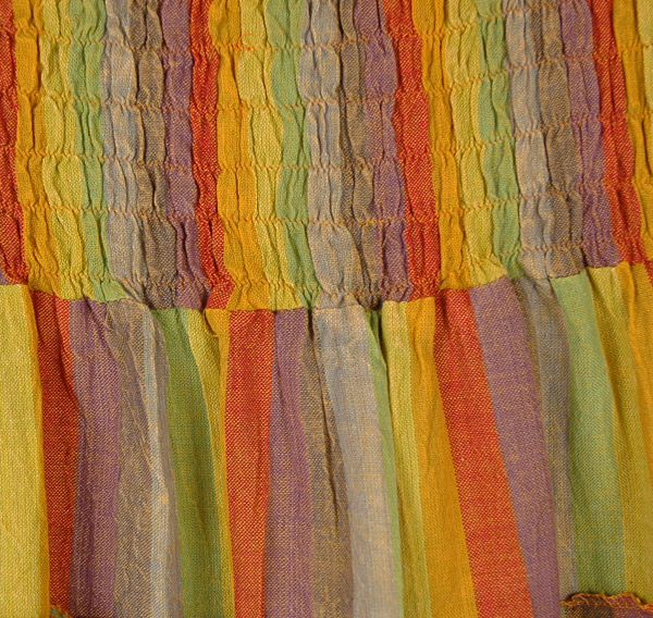 Summer Fiesta Tiered Cotton Skirt with Smocked Waist