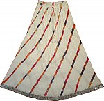 White Crinkle Tie Dye Long Skirt