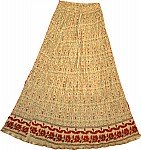 Light Brown Crinkle Summer Long Skirt