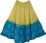 Tie Dye Skirt in Yellow and Blue 
