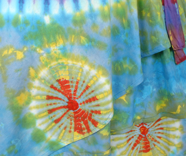 Ocean Blues Hippie Tie Dye Wrap Around Skirt