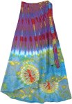 Colorful Tie Dye Gypsy Skirt with Wrap Around Waist [6963]