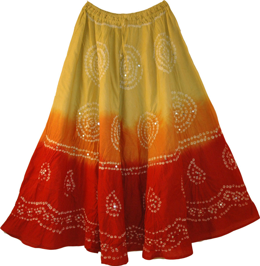 Red Cotton Summer Skirt