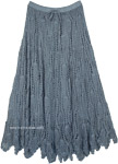 Anchor Gray All Crochet Cotton Long Skirt