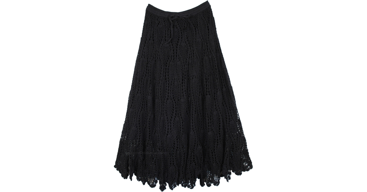 Black lace skirt pattern top