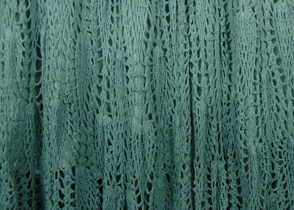Weed Green Handmade Crochet Cotton Skirt with Drawstring