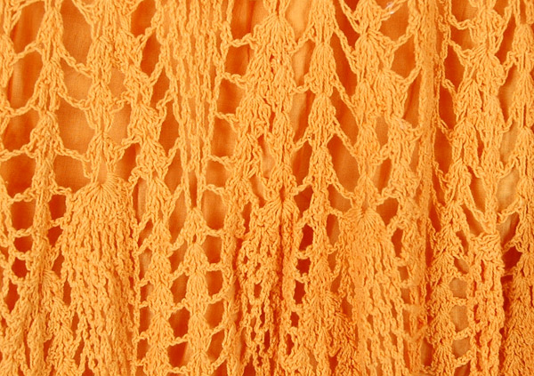 Subtle Saffron Crochet Long Skirt with Drawstrings | Orange | Crochet ...