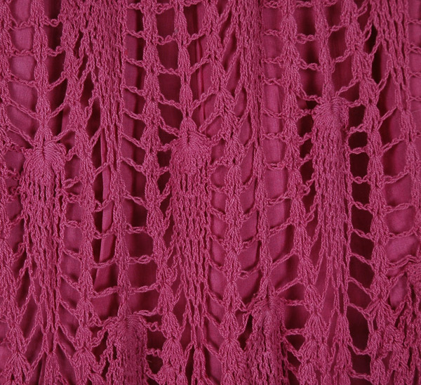 Rouge Purple All Crochet Pattern Cotton Long Skirt