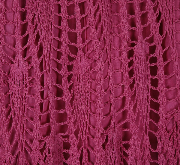 Rouge Purple All Crochet Pattern Cotton Long Skirt