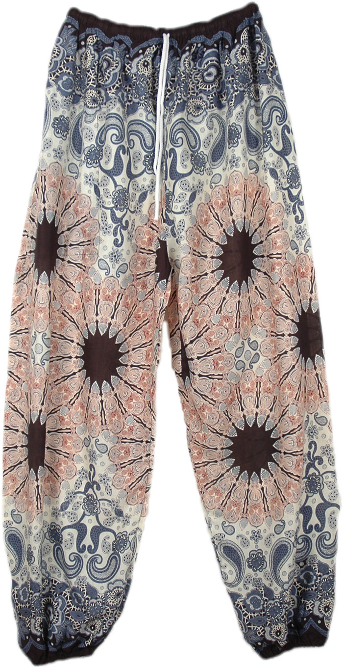 Mystic Paisley Wide Leg Pants with Ankle Elastic | Off-White | Split ...