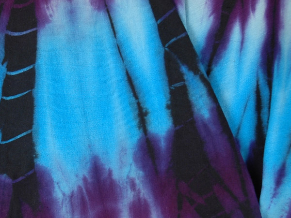 Asymmetrical Blue and Purple Tie Dye Bohemian Cotton Skirt