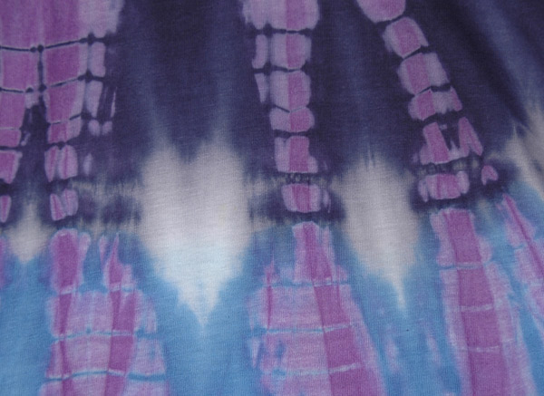 Blue and Dusty Mauve Tie Dye Summer Skirt with Uneven Hem